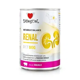 Disugual Diet Dog Renal Cerdo Alimento Húmedo para Perros 6 Latas x 400 gr