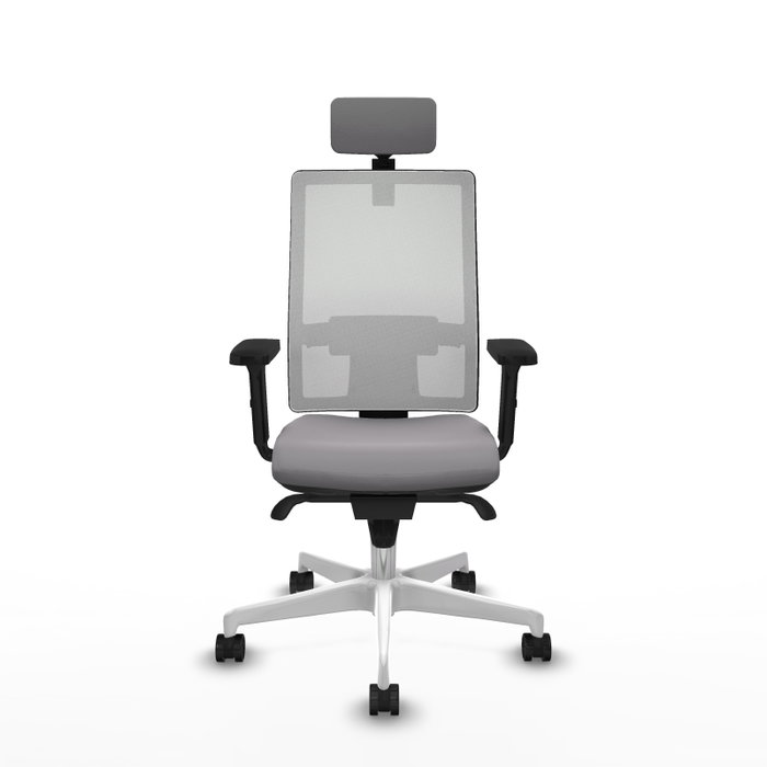 PIQUERAS Y CRESPO Silla de oficina Horna con mecanismo Sincro, Gris y Blanco PIQUERAS Y CRESPO Silla de oficina Horna con mecanismo Sincro, Gris y Blanco