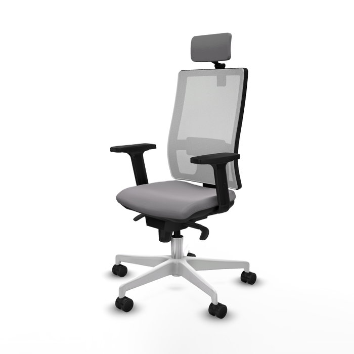 PIQUERAS Y CRESPO Silla de oficina Horna con mecanismo Sincro, Gris y Blanco PIQUERAS Y CRESPO Silla de oficina Horna con mecanismo Sincro, Gris y Blanco