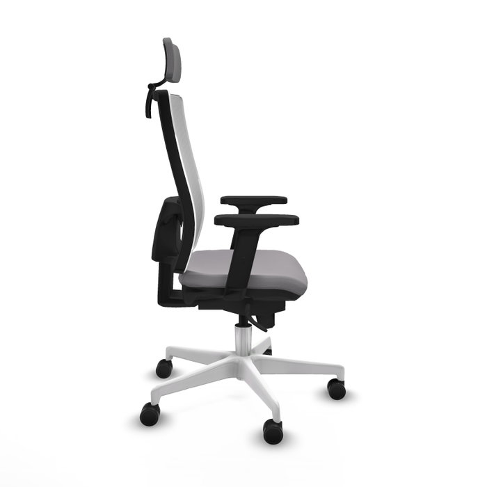 PIQUERAS Y CRESPO Silla de oficina Horna con mecanismo Sincro, Gris y Blanco PIQUERAS Y CRESPO Silla de oficina Horna con mecanismo Sincro, Gris y Blanco