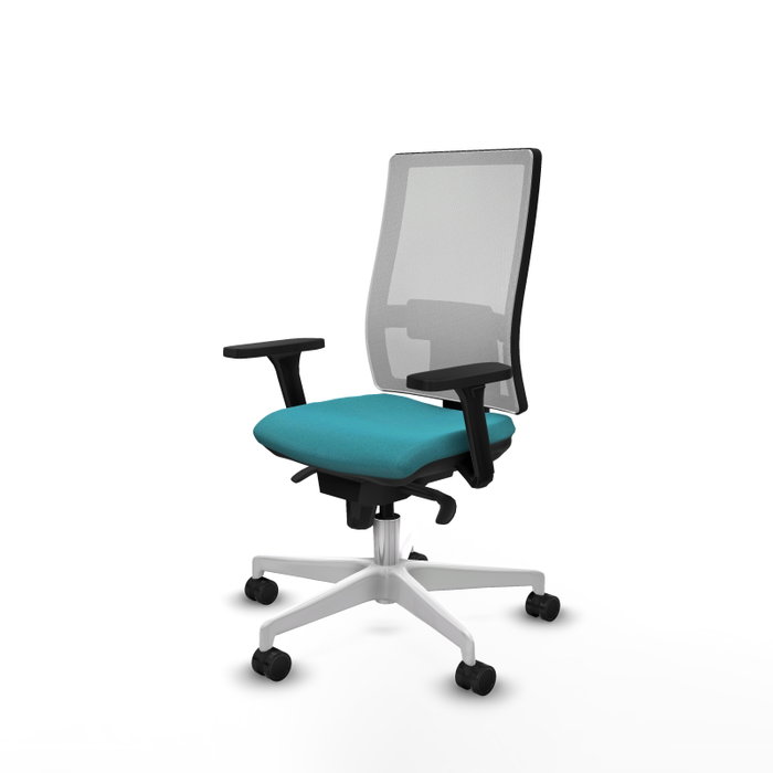 PIQUERAS Y CRESPO Silla de oficina Horna con mecanismo Sincro, Turquesa y Blanco PIQUERAS Y CRESPO Silla de oficina Horna con mecanismo Sincro, Turquesa y Blanco