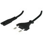 Lindy Cable de Corriente de 5m con Conector Euro y Acoplador C7 Negro