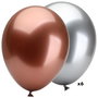 Party Time - Juego de 6 Globos XL (Oro Rosa, Plata, Cobre) para Fiestas y Decoración