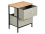 GIFTDECOR Mueble de 2 cajones Gris, Madera y Negro