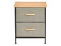 GIFTDECOR Mueble de 2 cajones Gris, Madera y Negro