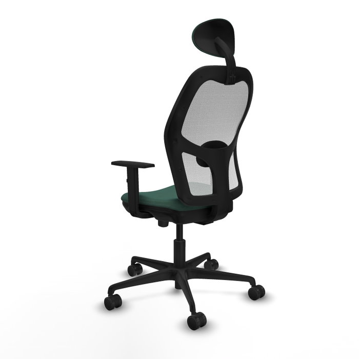 PIQUERAS Y CRESPO Silla de oficina Jorquera con mecanismo Sincro/Traslack, Verde botella y Blanco