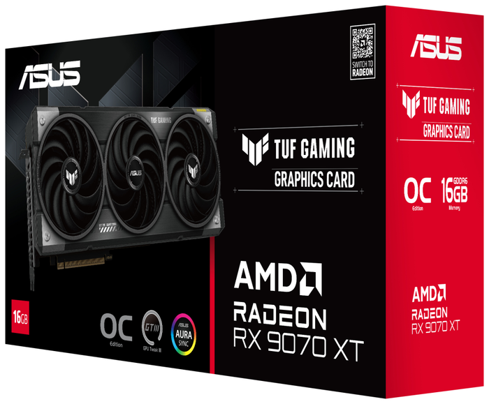 ASUS TUF Gaming Radeon RX 9070 XT 16 GB GDDR6 OC ASUS TUF Gaming Radeon RX 9070 XT 16 GB GDDR6 OC