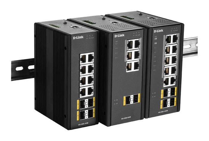 D-Link DIS-300G-14PSW Switch Gigabit Ethernet Industrial Gestionable L2, 14 Puertos (10x10/100/1000BASE-T con 8 PoE+ + 4 SFP), Montaje Pared/DIN, Negro