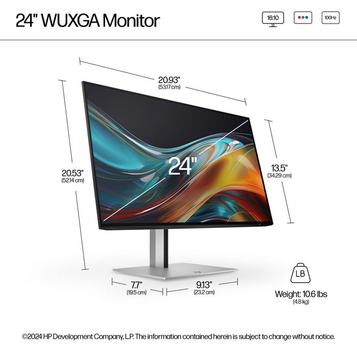 HP Series 7 Pro 724pn Monitor 24 pulg WUXGA IPS 100 Hz