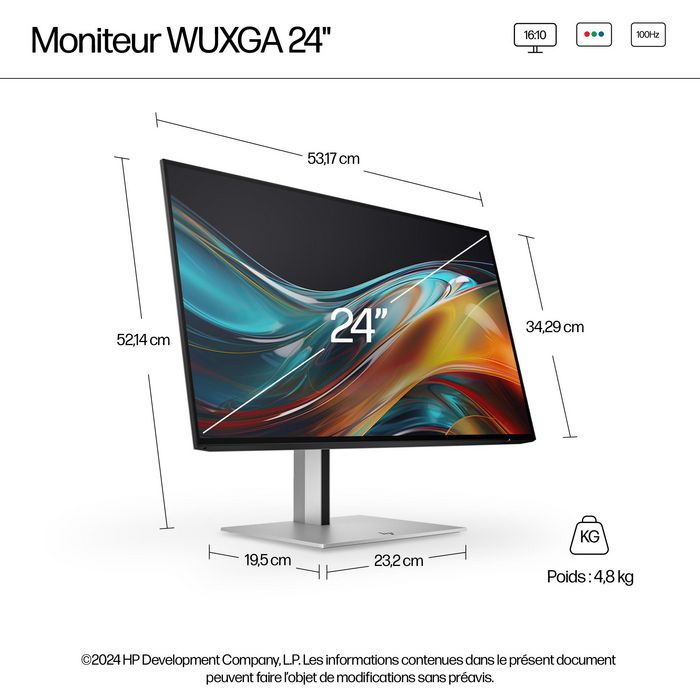HP Series 7 Pro 724pn Monitor 24 pulg WUXGA IPS 100 Hz