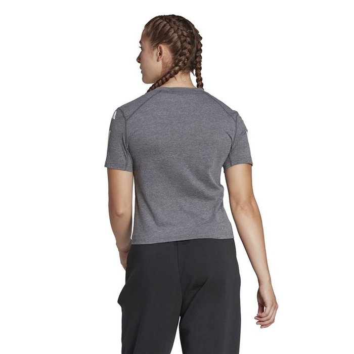 Camiseta de Manga Corta Mujer Adidas 3-Stripes Essentials Gris claro M