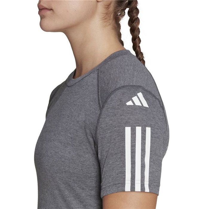 Camiseta de Manga Corta Mujer Adidas 3-Stripes Essentials Gris claro M
