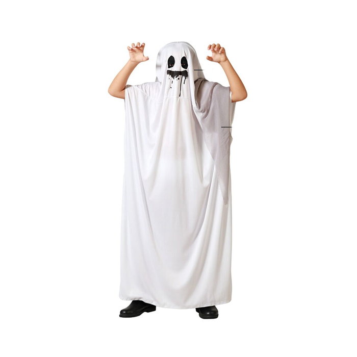 Disfraz de Fantasma Blanco con Capucha para Niño 10-12 Años - Túnica Halloween