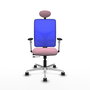 PIQUERAS Y CRESPO Silla de oficina Motilla con mecanismo Sincro/Traslack Rosa y Azul