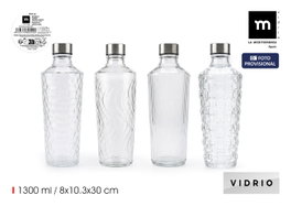 La Mediterranea Botella de Vidrio con Tapa de Acero 1300ml