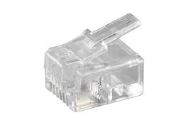 MicroConnect KON501-10R Conector Modular RJ11 6P4C (6 Posiciones, 4 Conductores) para Cable Telefónico - Paquete de 10 Unidades
