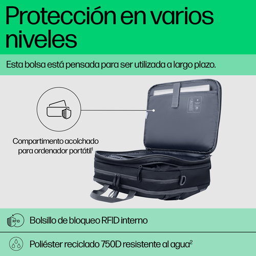 HP Travel Plus 15L Maletín para Portátil de 14 pulgadas, Azul/Grafito HP Travel Plus 15L Maletín para Portátil de 14 pulgadas, Azul/Grafito