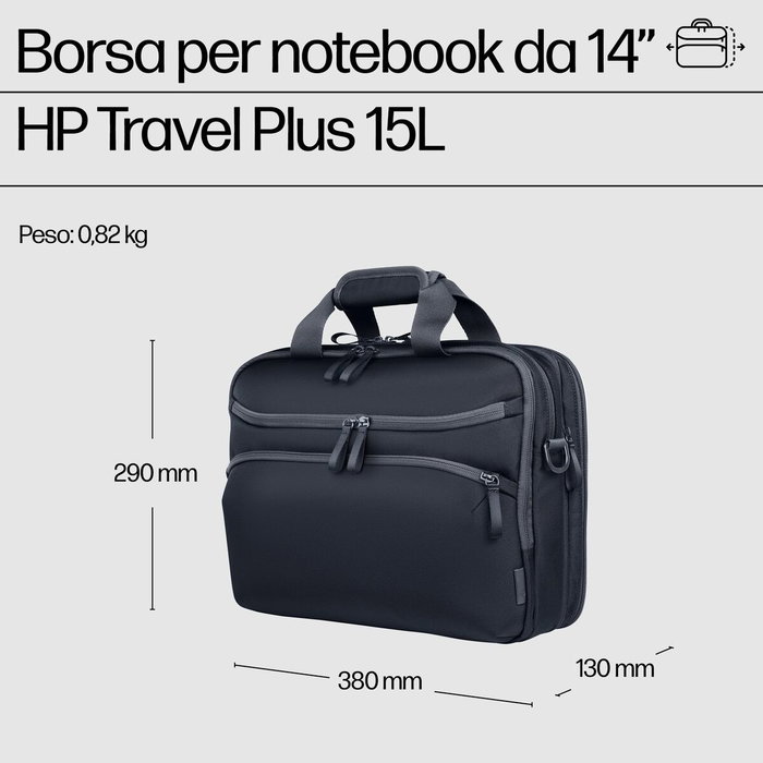 HP Travel Plus 15L Maletín para Portátil de 14 pulgadas, Azul/Grafito HP Travel Plus 15L Maletín para Portátil de 14 pulgadas, Azul/Grafito