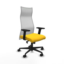 PIQUERAS Y CRESPO Sillón Albacete con mecanismo Sincro, Amarillo y Blanco
