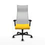 PIQUERAS Y CRESPO Sillón Albacete con mecanismo Sincro, Amarillo y Blanco
