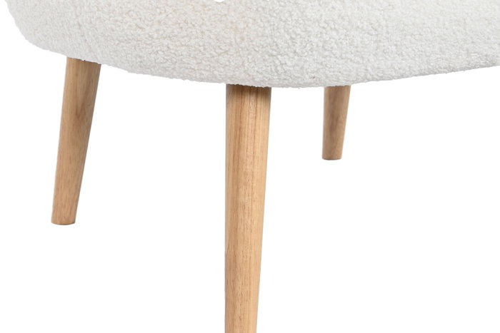 DKD Home Decor Butaca Blanco Natural Poliester Madera 70 x 80 x 70 cm