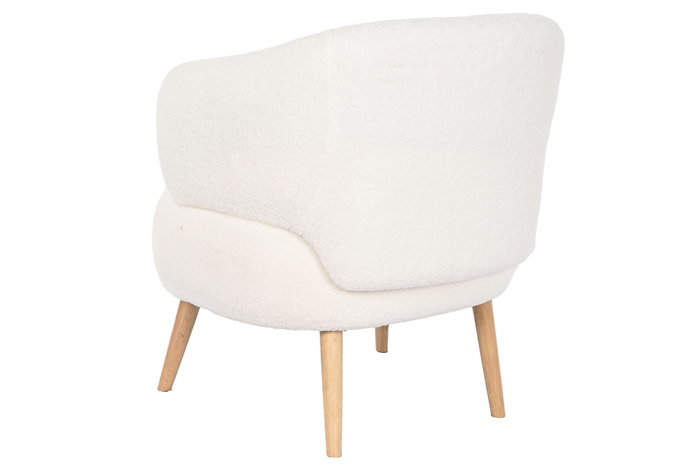 DKD Home Decor Butaca Blanco Natural Poliester Madera 70 x 80 x 70 cm