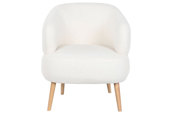 DKD Home Decor Butaca Blanco Natural Poliester Madera 70 x 80 x 70 cm