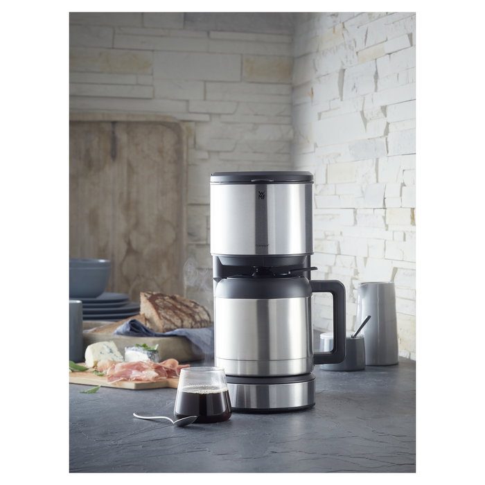 WMF Stelio Cafetera de Filtro con Jarra Térmica, 1 Litro, 1000W, Negra/Acero Inoxidable, 0412160011 / 3200000039