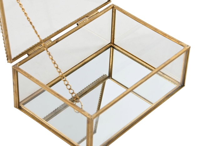 DKD Home Decor Joyero Glam Colección Golden Glam Metal y Cristal Dorado 14 x 10.3 x 5.8 cm DKD Home Decor Joyero Glam Colección Golden Glam Metal y Cristal Dorado 14 x 10.3 x 5.8 cm