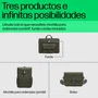 HP Mochila Modular para Portátil 9J4C1AA, 15.6 Pulgadas (39.6 cm) - Convertible en Funda y Bolsa, 27L, Resistente al Agua, Verde y Gris