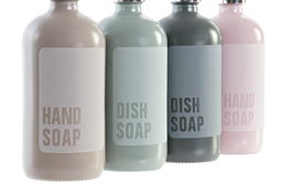 DKD Home Decor Dosificador Rosa Palo Verde 7.5 x 7.5 x 20 cm 450ml Cristal ABS (12 Unidades)