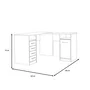 TOLEDE Escritorio de esquina 1 puerta 4 cajones - Decoración de papel blanco - L 125 x P 125 x H 75 cm