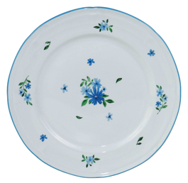 DKD Home Decor Set de 6 Platos Llanos de Porcelana Flores Azul HARMONY 26