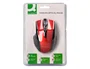 Q-connect Ratón Óptico Inalámbrico 2,4 GHz 1000 DPI Receptor USB Rojo