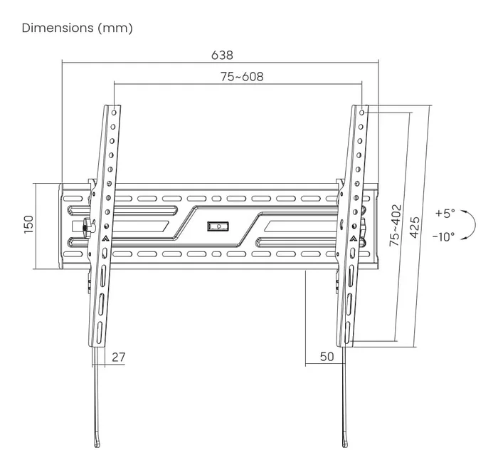 Gembird WM-86T-01 Soporte de Pared Inclinable para TV 37-86 pulgadas