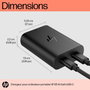 HP Cargador GaN 65W USB-C para Portátil, 2 Puertos, Compacto y Rápido, con Tecnología Gallium Nitride