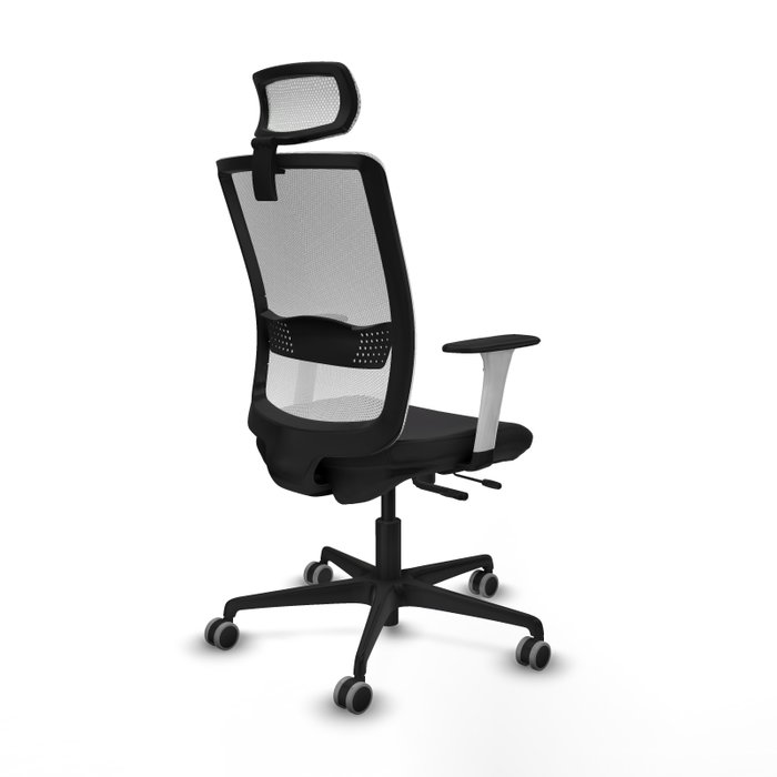 PIQUERAS Y CRESPO Silla de oficina Haches con mecanismo Sincro/Traslack, Negro/Blanco