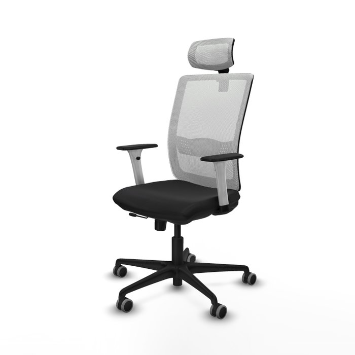 PIQUERAS Y CRESPO Silla de oficina Haches con mecanismo Sincro/Traslack, Negro/Blanco