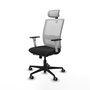 PIQUERAS Y CRESPO Silla de oficina Haches con mecanismo Sincro/Traslack, Negro/Blanco