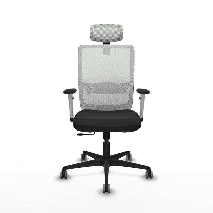 PIQUERAS Y CRESPO Silla de oficina Haches con mecanismo Sincro/Traslack, Negro/Blanco