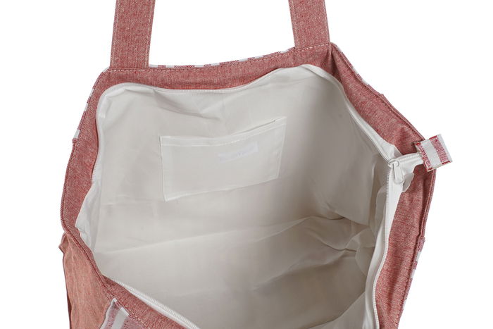 DKD Home Decor Bolso Mediterraneo Beige Rojo 42 x 18 x 36 cm (4 Unidades)