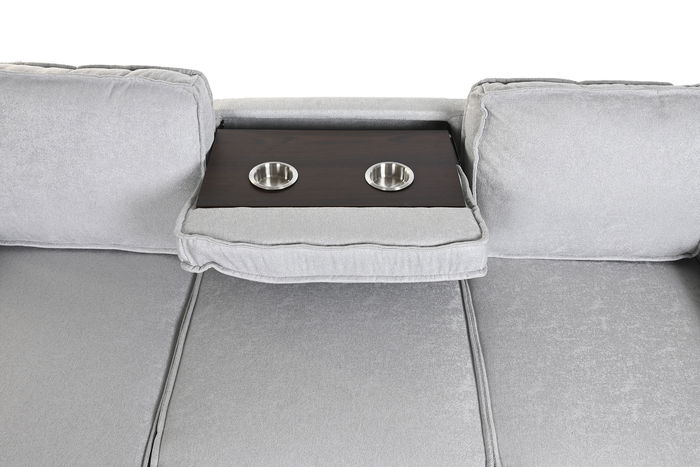 DKD Home Decor Sofá Cama Moderno Gris Claro, 153 x 88 x 220 cm