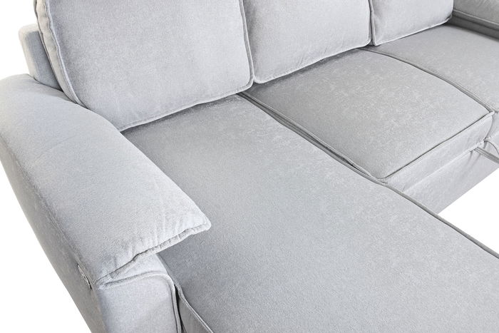 DKD Home Decor Sofá Cama Moderno Gris Claro, 153 x 88 x 220 cm