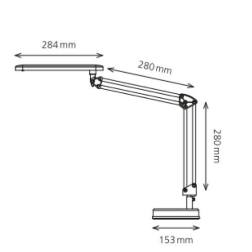 Archivo 2000 Lámpara LED Sobremesa LED4STARS con Cabezal Pivotable 150x565x280 mm Negro 5061B NE