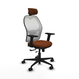 PIQUERAS Y CRESPO Silla de oficina Jorquera con mecanismo Sincro/Traslack Marrón y Blanco