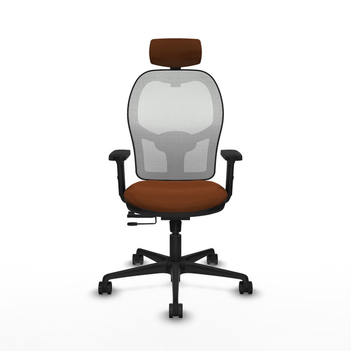 PIQUERAS Y CRESPO Silla de oficina Jorquera con mecanismo Sincro/Traslack Marrón y Blanco PIQUERAS Y CRESPO Silla de oficina Jorquera con mecanismo Sincro/Traslack Marrón y Blanco