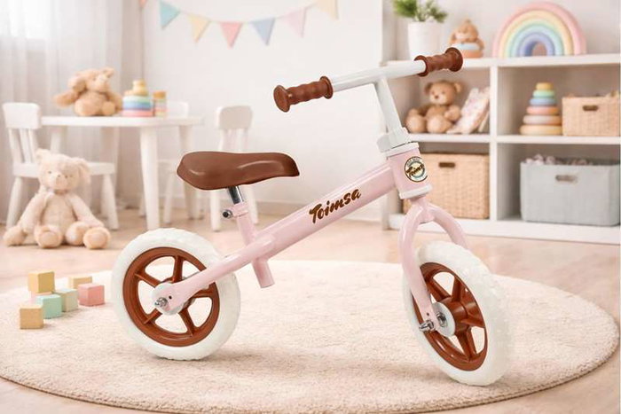 Toimsa Bicicleta sin Pedales Rosa Vintage 10" para Niños de 2 a 3 Años