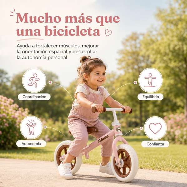 Toimsa Bicicleta sin pedales Rosa Vintage 10 pulgadas