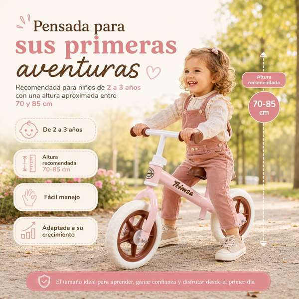 Toimsa Bicicleta sin pedales Rosa Vintage 10 pulgadas