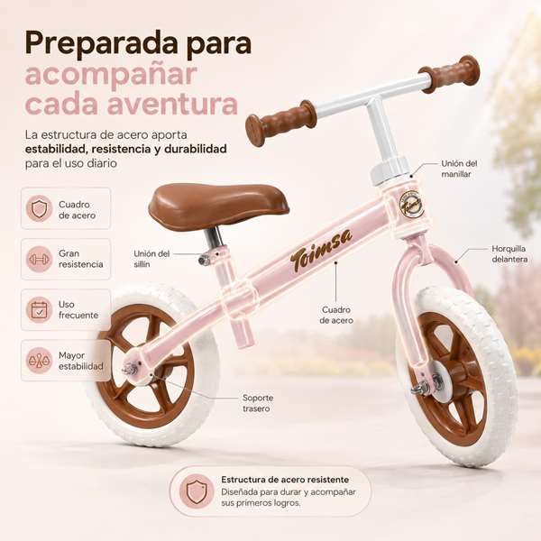 Toimsa Bicicleta sin pedales Rosa Vintage 10 pulgadas